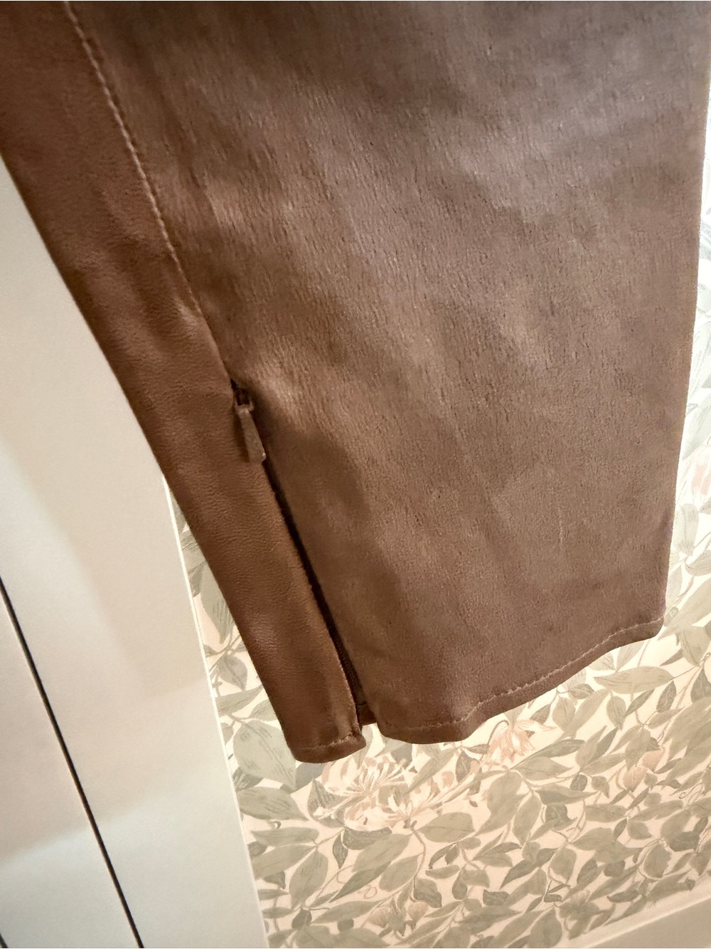 Isabel Marant Brown Suede-Look Straight Pants
